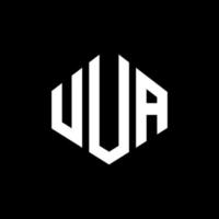 UUA letter logo design with polygon shape. UUA polygon and cube shape logo design. UUA hexagon vector logo template white and black colors. UUA monogram, business and real estate logo.