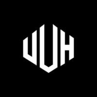 diseño de logotipo de letra uuh con forma de polígono. uuh polígono y diseño de logotipo en forma de cubo. uuh hexágono vector logo plantilla colores blanco y negro. uuh monograma, logotipo comercial e inmobiliario.