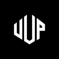 diseño de logotipo de letra up con forma de polígono. uup polígono y diseño de logotipo en forma de cubo. uup hexágono vector logo plantilla colores blanco y negro. monograma uup, logotipo empresarial y inmobiliario.