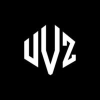 UVZ letter logo design with polygon shape. UVZ polygon and cube shape logo design. UVZ hexagon vector logo template white and black colors. UVZ monogram, business and real estate logo.