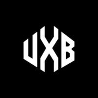 UXB letter logo design with polygon shape. UXB polygon and cube shape logo design. UXB hexagon vector logo template white and black colors. UXB monogram, business and real estate logo.