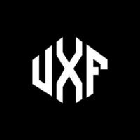 diseño de logotipo de letra uxf con forma de polígono. diseño de logotipo en forma de cubo y polígono uxf. uxf hexágono vector logo plantilla colores blanco y negro. monograma uxf, logotipo empresarial y inmobiliario.