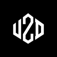 diseño de logotipo de letra uzd con forma de polígono. diseño de logotipo en forma de cubo y polígono uzd. uzd hexágono vector logo plantilla colores blanco y negro. monograma uzd, logotipo empresarial y inmobiliario.