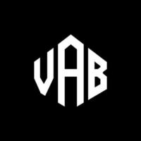 diseño de logotipo de letra vab con forma de polígono. diseño de logotipo en forma de cubo y polígono vab. vab hexágono vector logo plantilla colores blanco y negro. monograma vab, logotipo comercial y inmobiliario.