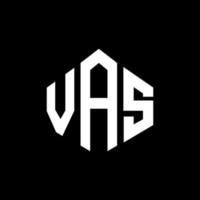 VAS letter logo design with polygon shape. VAS polygon and cube shape logo design. VAS hexagon vector logo template white and black colors. VAS monogram, business and real estate logo.