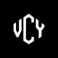 diseño de logotipo de letra vcy con forma de polígono. vcy polígono y diseño de logotipo en forma de cubo. vcy hexágono vector logo plantilla colores blanco y negro. vcy monograma, logotipo comercial e inmobiliario.