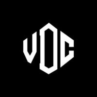 VDC letter logo design with polygon shape. VDC polygon and cube shape logo design. VDC hexagon vector logo template white and black colors. VDC monogram, business and real estate logo.