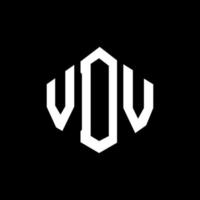 VDV letter logo design with polygon shape. VDV polygon and cube shape logo design. VDV hexagon vector logo template white and black colors. VDV monogram, business and real estate logo.