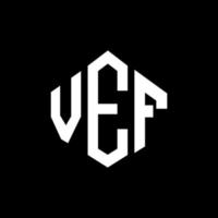 VEF letter logo design with polygon shape. VEF polygon and cube shape logo design. VEF hexagon vector logo template white and black colors. VEF monogram, business and real estate logo.
