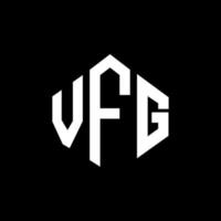 VFG letter logo design with polygon shape. VFG polygon and cube shape logo design. VFG hexagon vector logo template white and black colors. VFG monogram, business and real estate logo.