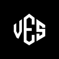 VES letter logo design with polygon shape. VES polygon and cube shape logo design. VES hexagon vector logo template white and black colors. VES monogram, business and real estate logo.