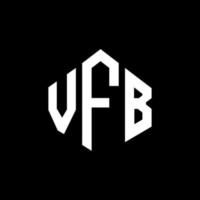 diseño de logotipo de letra vfb con forma de polígono. vfb polígono y diseño de logotipo en forma de cubo. vfb hexágono vector logo plantilla colores blanco y negro. Monograma vfb, logotipo empresarial y inmobiliario.