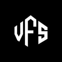 VFS letter logo design with polygon shape. VFS polygon and cube shape logo design. VFS hexagon vector logo template white and black colors. VFS monogram, business and real estate logo.