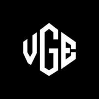 VGE letter logo design with polygon shape. VGE polygon and cube shape logo design. VGE hexagon vector logo template white and black colors. VGE monogram, business and real estate logo.