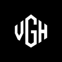 diseño de logotipo de letra vgh con forma de polígono. diseño de logotipo en forma de cubo y polígono vgh. vgh hexágono vector logo plantilla colores blanco y negro. Monograma vgh, logotipo comercial e inmobiliario.