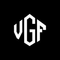 diseño de logotipo de letra vgf con forma de polígono. diseño de logotipo de forma de cubo y polígono vgf. plantilla de logotipo vectorial hexagonal vgf colores blanco y negro. Monograma vgf, logotipo comercial e inmobiliario. vector