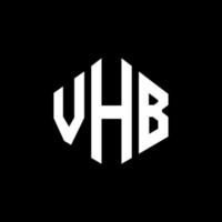 VHB letter logo design with polygon shape. VHB polygon and cube shape logo design. VHB hexagon vector logo template white and black colors. VHB monogram, business and real estate logo.