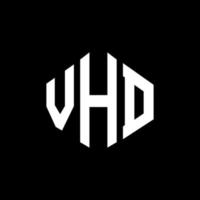 diseño de logotipo de letra vhd con forma de polígono. diseño de logotipo en forma de cubo y polígono vhd. plantilla de logotipo vectorial hexagonal vhd colores blanco y negro. monograma vhd, logotipo comercial y inmobiliario. vector