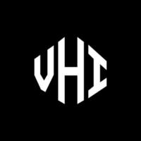 VHI letter logo design with polygon shape. VHI polygon and cube shape logo design. VHI hexagon vector logo template white and black colors. VHI monogram, business and real estate logo.