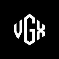 diseño de logotipo de letra vgx con forma de polígono. diseño de logotipo en forma de cubo y polígono vgx. Plantilla de logotipo vectorial hexagonal vgx colores blanco y negro. Monograma vgx, logotipo comercial e inmobiliario. vector