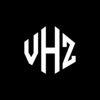 diseño de logotipo de letra vhz con forma de polígono. diseño de logotipo en forma de cubo y polígono vhz. plantilla de logotipo vectorial hexagonal vhz colores blanco y negro. monograma vhz, logotipo comercial e inmobiliario. vector