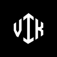 diseño de logotipo de letra vik con forma de polígono. vik polígono y diseño de logotipo en forma de cubo. vik hexágono vector logo plantilla colores blanco y negro. monograma vik, logotipo comercial y inmobiliario.