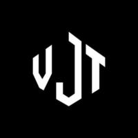 VJT letter logo design with polygon shape. VJT polygon and cube shape logo design. VJT hexagon vector logo template white and black colors. VJT monogram, business and real estate logo.