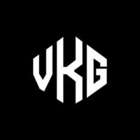 diseño de logotipo de letra vkg con forma de polígono. vkg polígono y diseño de logotipo en forma de cubo. vkg hexágono vector logo plantilla colores blanco y negro. monograma vkg, logotipo comercial e inmobiliario.