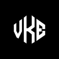 VKE letter logo design with polygon shape. VKE polygon and cube shape logo design. VKE hexagon vector logo template white and black colors. VKE monogram, business and real estate logo.
