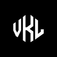 VKL letter logo design with polygon shape. VKL polygon and cube shape logo design. VKL hexagon vector logo template white and black colors. VKL monogram, business and real estate logo.