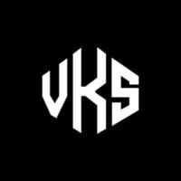 VKS letter logo design with polygon shape. VKS polygon and cube shape logo design. VKS hexagon vector logo template white and black colors. VKS monogram, business and real estate logo.