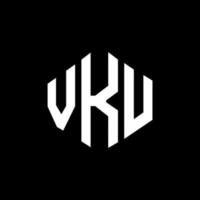diseño de logotipo de letra vku con forma de polígono. vku polígono y diseño de logotipo en forma de cubo. vku hexágono vector logo plantilla colores blanco y negro. monograma vku, logotipo comercial y inmobiliario.