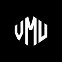 VMU letter logo design with polygon shape. VMU polygon and cube shape logo design. VMU hexagon vector logo template white and black colors. VMU monogram, business and real estate logo.