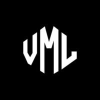 VML letter logo design with polygon shape. VML polygon and cube shape logo design. VML hexagon vector logo template white and black colors. VML monogram, business and real estate logo.
