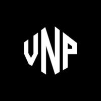 diseño de logotipo de letra vnp con forma de polígono. vnp polígono y diseño de logotipo en forma de cubo. vnp hexagon vector logo plantilla colores blanco y negro. Monograma vnp, logotipo empresarial y inmobiliario.