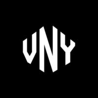 diseño de logotipo de letra vny con forma de polígono. vny polígono y diseño de logotipo en forma de cubo. vny hexágono vector logo plantilla colores blanco y negro. vny monograma, logotipo comercial e inmobiliario.