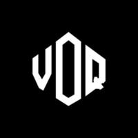VOQ letter logo design with polygon shape. VOQ polygon and cube shape logo design. VOQ hexagon vector logo template white and black colors. VOQ monogram, business and real estate logo.