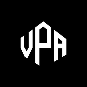 diseño de logotipo de letra vpa con forma de polígono. diseño de logotipo de forma de cubo y polígono vpa. plantilla de logotipo vectorial hexagonal vpa colores blanco y negro. monograma vpa, logotipo empresarial y inmobiliario. vector