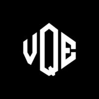 VQE letter logo design with polygon shape. VQE polygon and cube shape logo design. VQE hexagon vector logo template white and black colors. VQE monogram, business and real estate logo.