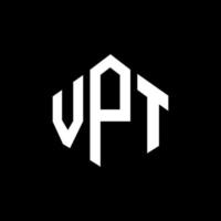 diseño de logotipo de letra vpt con forma de polígono. vpt polígono y diseño de logotipo en forma de cubo. vpt hexágono vector logo plantilla colores blanco y negro. monograma vpt, logotipo comercial e inmobiliario.