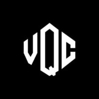 VQC letter logo design with polygon shape. VQC polygon and cube shape logo design. VQC hexagon vector logo template white and black colors. VQC monogram, business and real estate logo.