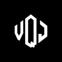 VQJ letter logo design with polygon shape. VQJ polygon and cube shape logo design. VQJ hexagon vector logo template white and black colors. VQJ monogram, business and real estate logo.