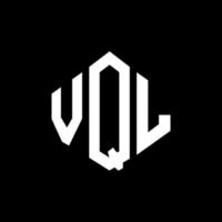 VQL letter logo design with polygon shape. VQL polygon and cube shape logo design. VQL hexagon vector logo template white and black colors. VQL monogram, business and real estate logo.