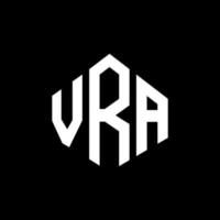 diseño de logotipo de letra vra con forma de polígono. vra polígono y diseño de logotipo en forma de cubo. Vra hexágono vector logo plantilla colores blanco y negro. vra monograma, logotipo empresarial e inmobiliario.