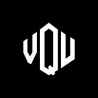 VQU letter logo design with polygon shape. VQU polygon and cube shape logo design. VQU hexagon vector logo template white and black colors. VQU monogram, business and real estate logo.