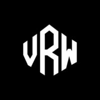 VRW letter logo design with polygon shape. VRW polygon and cube shape logo design. VRW hexagon vector logo template white and black colors. VRW monogram, business and real estate logo.