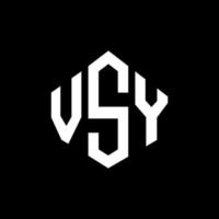 diseño de logotipo de letra vsy con forma de polígono. vsy polígono y diseño de logotipo en forma de cubo. vsy hexágono vector logo plantilla colores blanco y negro. vsy monograma, logotipo comercial e inmobiliario.