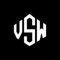 diseño de logotipo de letra vsw con forma de polígono. vsw polígono y diseño de logotipo en forma de cubo. vsw hexágono vector logo plantilla colores blanco y negro. monograma vsw, logotipo comercial e inmobiliario.