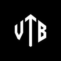 VTB letter logo design with polygon shape. VTB polygon and cube shape logo design. VTB hexagon vector logo template white and black colors. VTB monogram, business and real estate logo.