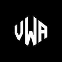 diseño de logotipo de letra vwa con forma de polígono. vwa polígono y diseño de logotipo en forma de cubo. plantilla de logotipo vectorial hexagonal vwa colores blanco y negro. monograma vwa, logotipo comercial e inmobiliario. vector